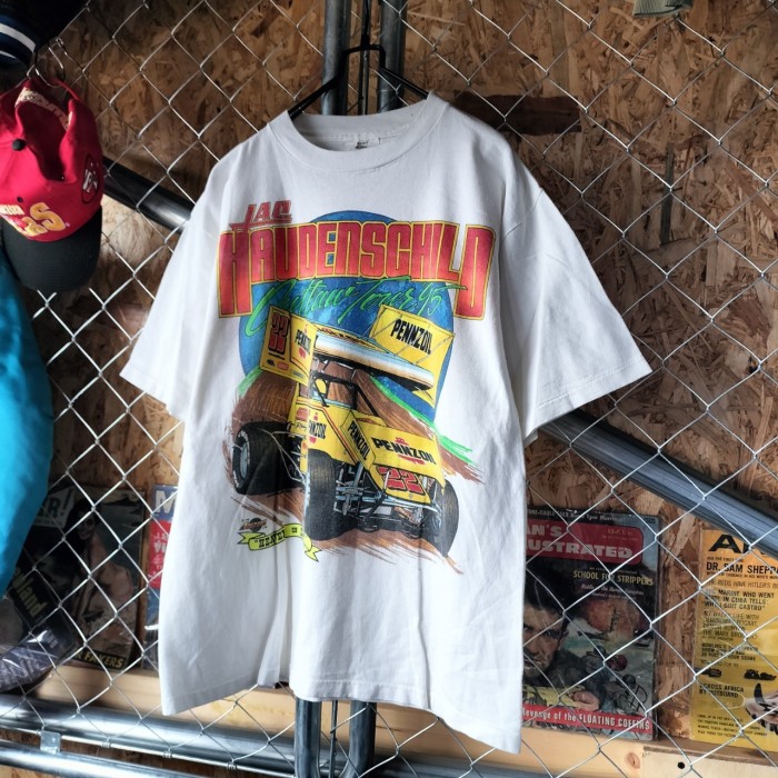ARIZONA SHIRTS  90s   バックプリント　両面プリント　レーシング　Tシャツ　シングルステッチ　半袖 ホワイト　ビッグサイズ　ヴィンテージ　アメカジ　ストリート　ユニセックス　USA製　一点物　古着 | Vintage.City 빈티지숍, 빈티지 코디 정보