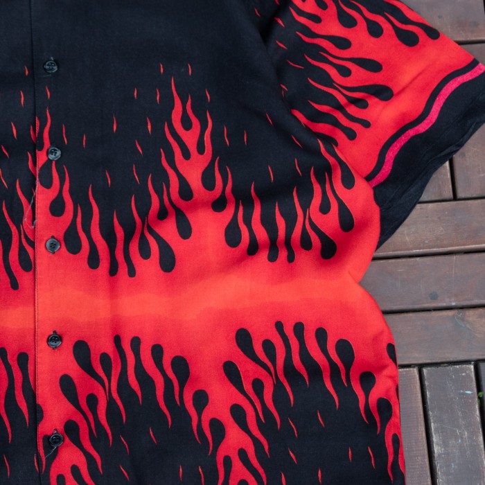 00s Fire pattern Hawaiian shirt | Vintage.City 古着屋、古着コーデ情報を発信