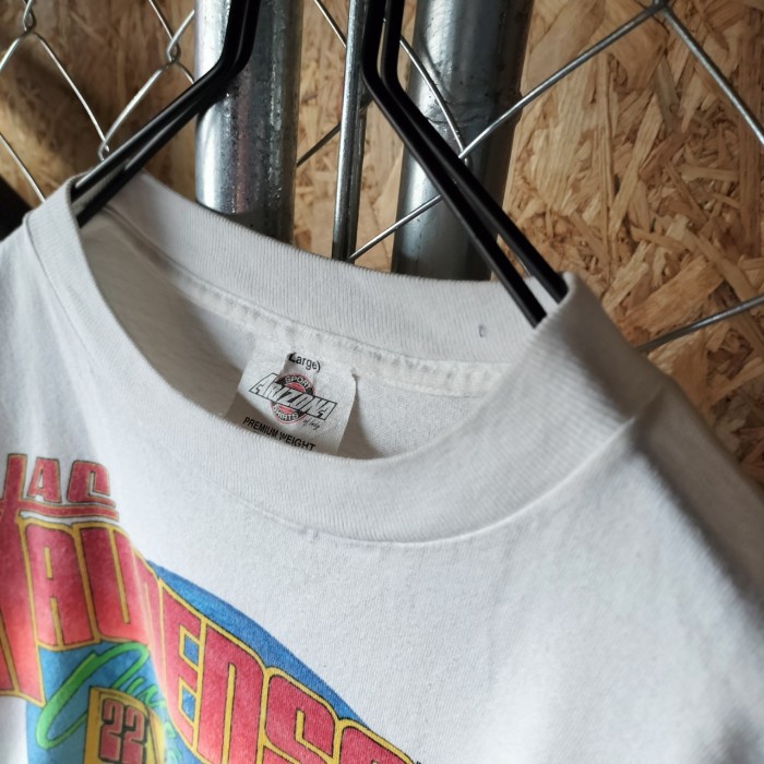 ARIZONA SHIRTS  90s   バックプリント　両面プリント　レーシング　Tシャツ　シングルステッチ　半袖 ホワイト　ビッグサイズ　ヴィンテージ　アメカジ　ストリート　ユニセックス　USA製　一点物　古着 | Vintage.City 古着屋、古着コーデ情報を発信