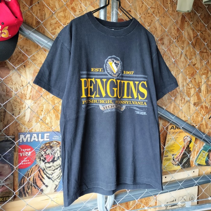 TRANCH　90s  USA製　  NHL   ペンギンズ  バックプリント　Tシャツ　半袖 ブラック　ヴィンテージ　アメカジ　ストリート　ユニセックス　一点物　古着 | Vintage.City Vintage Shops, Vintage Fashion Trends