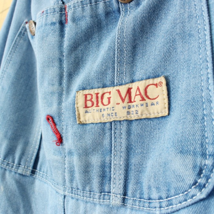 80s USA製 BIGMAC ビッグマック デニム オーバーオール W44 ボタンフライ ブルー アメリカ古着 | Vintage.City 古着屋、古着コーデ情報を発信