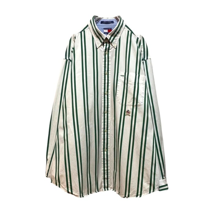 90’s “TOMMY HILFIGER” L/S Stripe Shirt | Vintage.City 빈티지숍, 빈티지 코디 정보