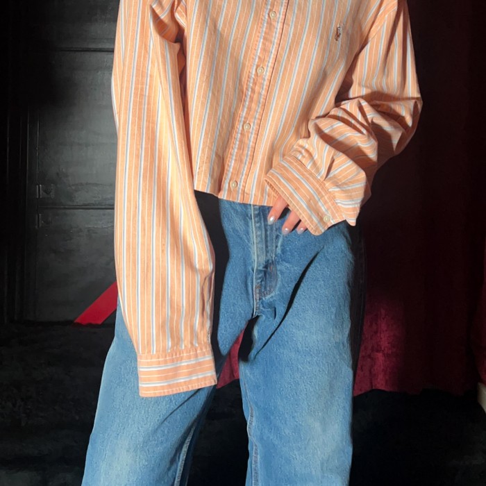リメイク Ralph Lauren クロップドシャツ〈orange stripe〉 | Vintage.City 古着屋、古着コーデ情報を発信