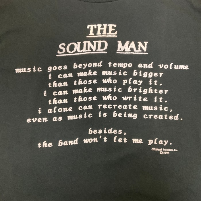 USA製 90年代 90s THE SOUND MAN 1995 メッセージプリント Tシャツ 古着 ヴィンテージ ビンテージ メンズXL ブラック 黒 シングルステッチ Slobeat Industries【f240416037】 | Vintage.City 古着屋、古着コーデ情報を発信