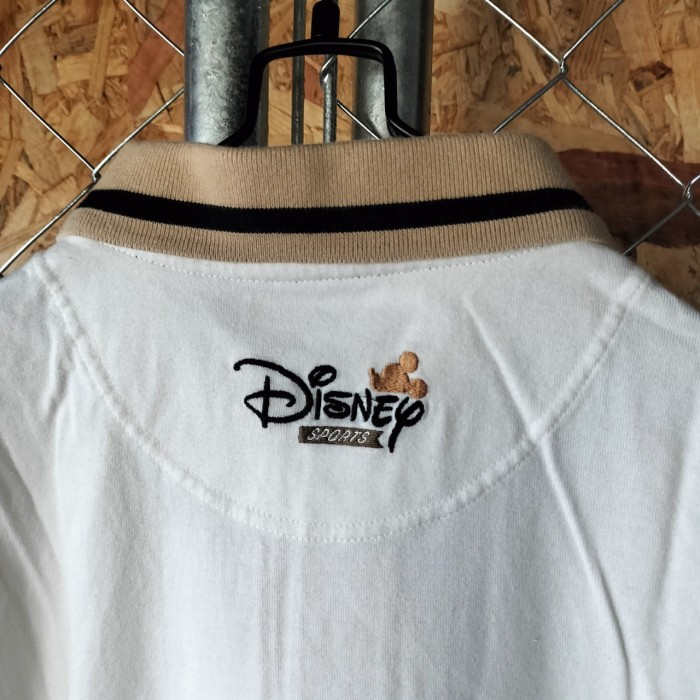 Disney Sports　90s  刺繍デザイン　半袖ポロシャツ　 ホワイト　ディズニー　ヴィンテージ　レトロ　日本製　アメカジ　ストリート　ユニセックス　一点物　古着 | Vintage.City 古着屋、古着コーデ情報を発信