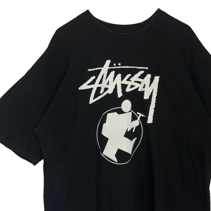 stussy ステューシー Tシャツ XL センターロゴ プリント サーフマン 