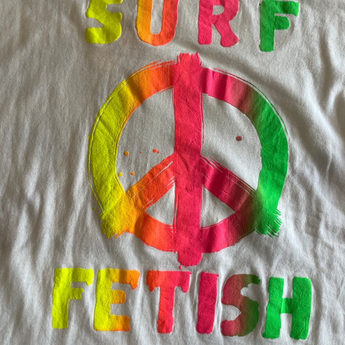 90's surf fetish Tshirt peace                  古着　us古着　アメカジ　ピースマーク　tシャツ ピース　湘南　藤沢 | Vintage.City 빈티지숍, 빈티지 코디 정보
