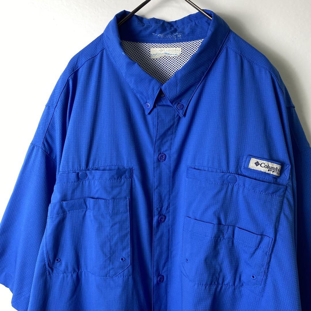 コロンビア Columbia PFG フィッシングシャツ 半袖 ブルー XL 