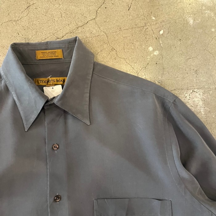 TODAY'S MAN polyester plain shirt | Vintage.City 古着屋、古着コーデ情報を発信