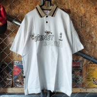 Disney Sports　90s  刺繍デザイン　半袖ポロシャツ　 ホワイト　ディズニー　ヴィンテージ　レトロ　日本製　アメカジ　ストリート　ユニセックス　一点物　古着 | Vintage.City 古着屋、古着コーデ情報を発信
