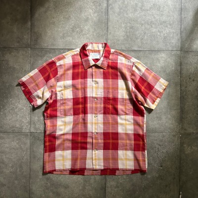 60s マンハッタン 半袖チェックシャツ M ボックス レッド/ピンク | Vintage.City 古着屋、古着コーデ情報を発信