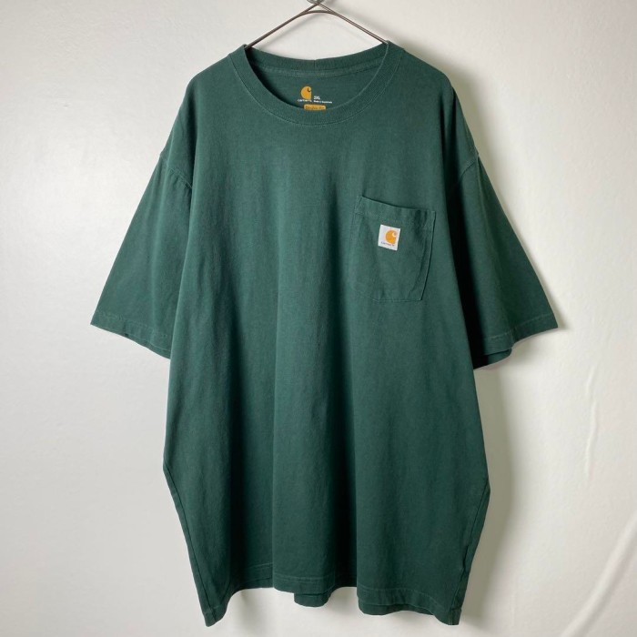 古着 Carhartt Tシャツ 刺繍ロゴ ポケット付き グリーン 2XL | Vintage.City 빈티지숍, 빈티지 코디 정보
