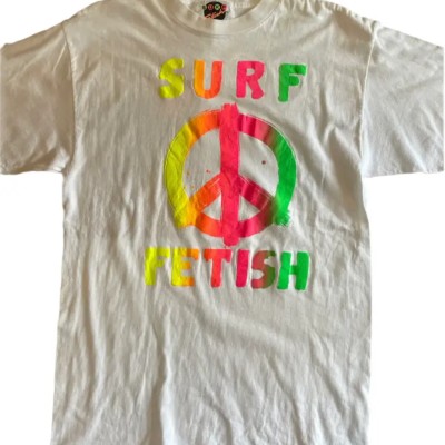 90's surf fetish Tshirt peace                  古着　us古着　アメカジ　ピースマーク　tシャツ ピース　湘南　藤沢 | Vintage.City 빈티지숍, 빈티지 코디 정보