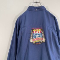 Wrangler RODEO embroidery  cotton shirt size L 配送C　ラングラー　背面ビッグ刺繍ロゴ | Vintage.City 古着屋、古着コーデ情報を発信