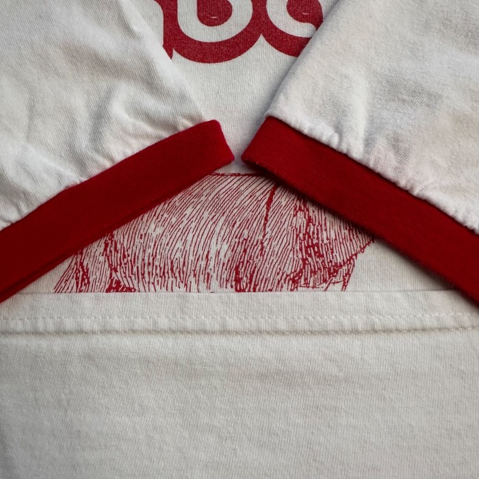 リンガーTシャツ　バンドT　両面プリント　ロバ　半袖Tシャツ　赤　白 | Vintage.City 古着屋、古着コーデ情報を発信