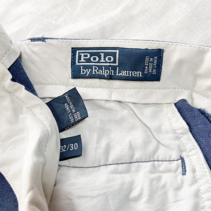 90s Polo Ralph Lauren 2タックル リネン 100% スラックス パンツ 32×30 ネイビー ラルフローレン | Vintage.City 古着屋、古着コーデ情報を発信