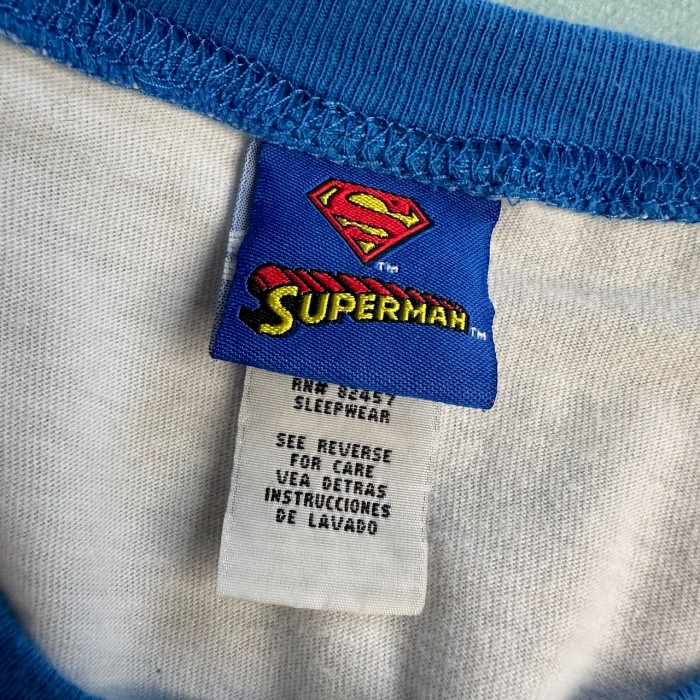 SUPERMAN　スーパーマン　リンガーTシャツ　半袖Tシャツ　白　青 | Vintage.City 古着屋、古着コーデ情報を発信
