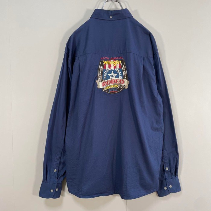 Wrangler RODEO embroidery  cotton shirt size L 配送C　ラングラー　背面ビッグ刺繍ロゴ | Vintage.City 빈티지숍, 빈티지 코디 정보