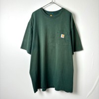 Carhartt 刺繍ロゴ ポケット Tシャツ 厚手 フェード グリーン XL | Vintage.City 古着屋、古着コーデ情報を発信