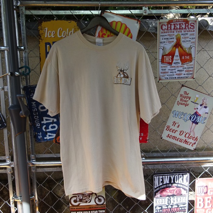 DELTA Tシャツ ベージュ XL ポイントイラスト バックプリント 鹿 茶 10040 | Vintage.City 古着屋、古着コーデ情報を発信
