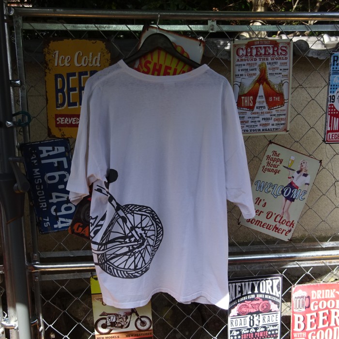 イラストTシャツ USA製 ホワイト XL バイク プリント シングルステッチ 10043 | Vintage.City 古着屋、古着コーデ情報を発信