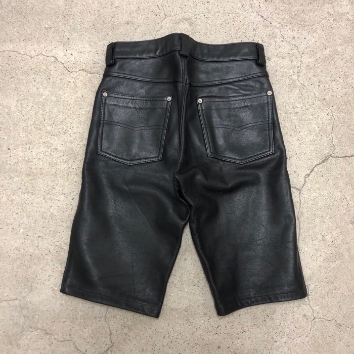 70〜80s Leather short pants/W29/レザーショーツ/ショートパンツ/TALONジップ/ブラック/古着/ヴィンテージ | Vintage.City 빈티지숍, 빈티지 코디 정보