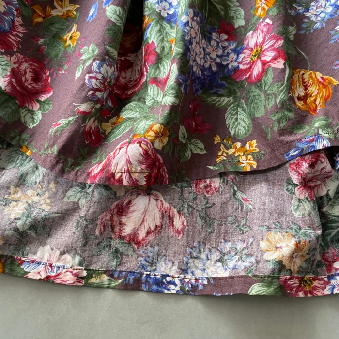 Vintage 80s retro botanical flower pattern long skirt レトロ ヴィンテージ 古着 ボタニカル 花柄 ロング スカート | Vintage.City 古着屋、古着コーデ情報を発信