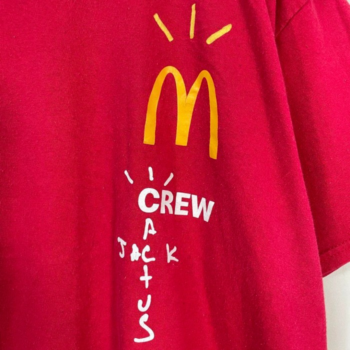 travis scott ✖️ McDonald's crew T-shirt size L 配送C US古着　トラヴィススコット　マクドナルド　クルーTシャツ | Vintage.City 빈티지숍, 빈티지 코디 정보