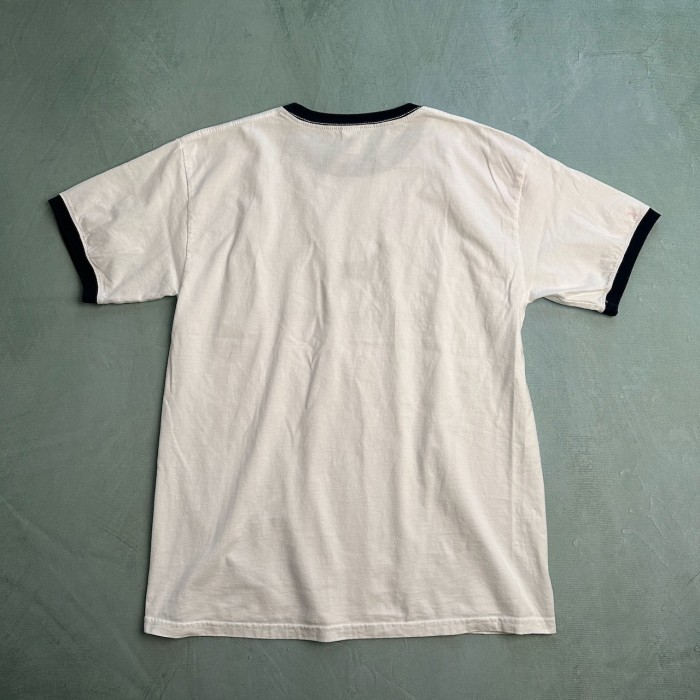 リンガーTシャツ　犬　アニマルプリント　半袖Tシャツ　白　紺 | Vintage.City 古着屋、古着コーデ情報を発信