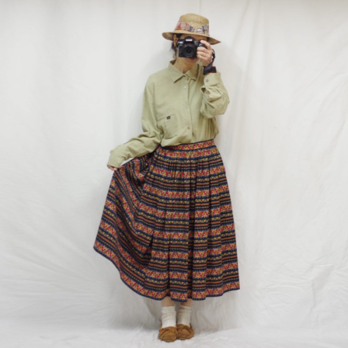 花柄のギャザースカート | Vintage.City 古着屋、古着コーデ情報を発信