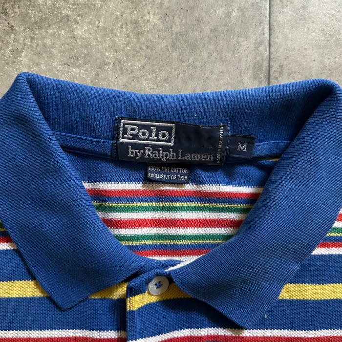 90s ラルフローレン ポロシャツ マルチボーダー M ブルー | Vintage.City 古着屋、古着コーデ情報を発信