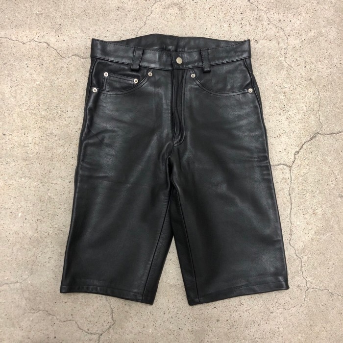 70〜80s Leather short pants/W29/レザーショーツ/ショートパンツ/TALONジップ/ブラック/古着/ヴィンテージ | Vintage.City 빈티지숍, 빈티지 코디 정보