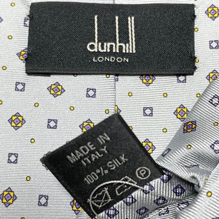 MADE IN ITALY製 dunhill 小紋柄シルクネクタイ グレー | Vintage.City 빈티지숍, 빈티지 코디 정보