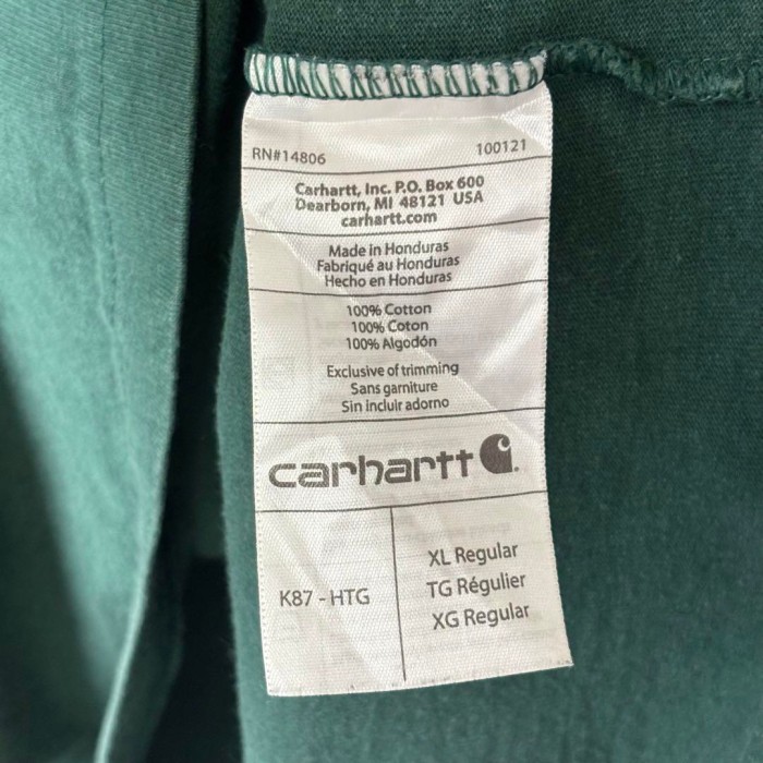 Carhartt 刺繍ロゴ ポケット Tシャツ 厚手 フェード グリーン XL | Vintage.City 빈티지숍, 빈티지 코디 정보