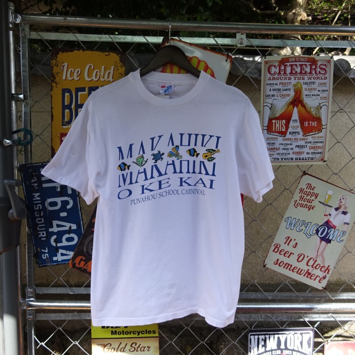 ヘインズ Tシャツ 90s USA製 M ホワイト ブル― フィッシュ イラスト 10047 | Vintage.City 빈티지숍, 빈티지 코디 정보