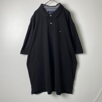 古着 トミーヒルフィガー ワンポイント ポロシャツ 半袖 天竺 ブラック XL | Vintage.City 古着屋、古着コーデ情報を発信