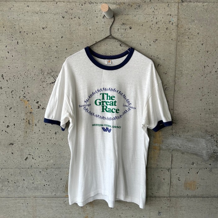 Running Print Ringer T-Shirt | Vintage.City 빈티지숍, 빈티지 코디 정보