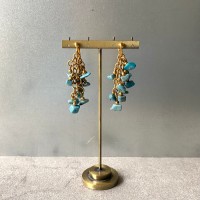 Vintage 80s USA rough cut turquoise earrings レトロ アメリカ ヴィンテージ ラフカット 天然石 ターコイズ イヤリング | Vintage.City 古着屋、古着コーデ情報を発信
