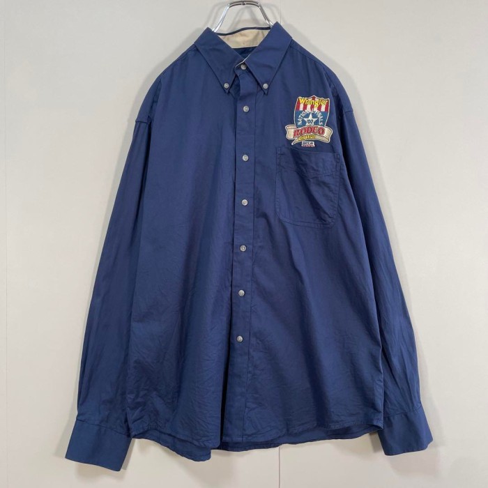 Wrangler RODEO embroidery  cotton shirt size L 配送C　ラングラー　背面ビッグ刺繍ロゴ | Vintage.City 古着屋、古着コーデ情報を発信