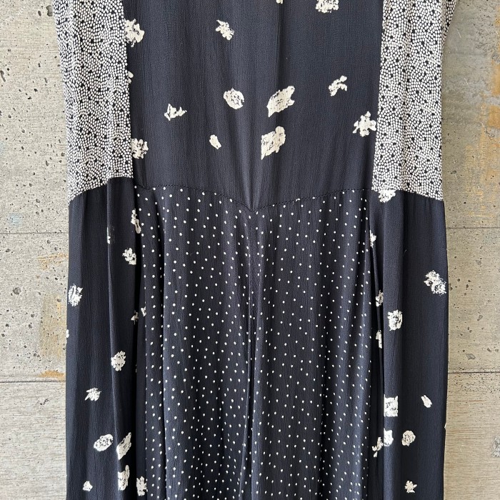 Floral pattern dot long dress | Vintage.City 古着屋、古着コーデ情報を発信