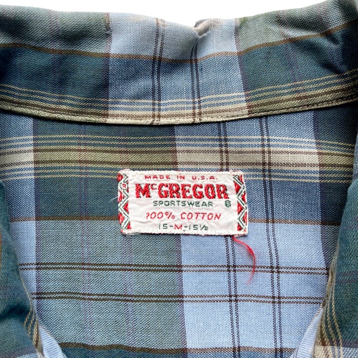 60’s McGREGOR Open Collar Check Shirt | Vintage.City 古着屋、古着コーデ情報を発信
