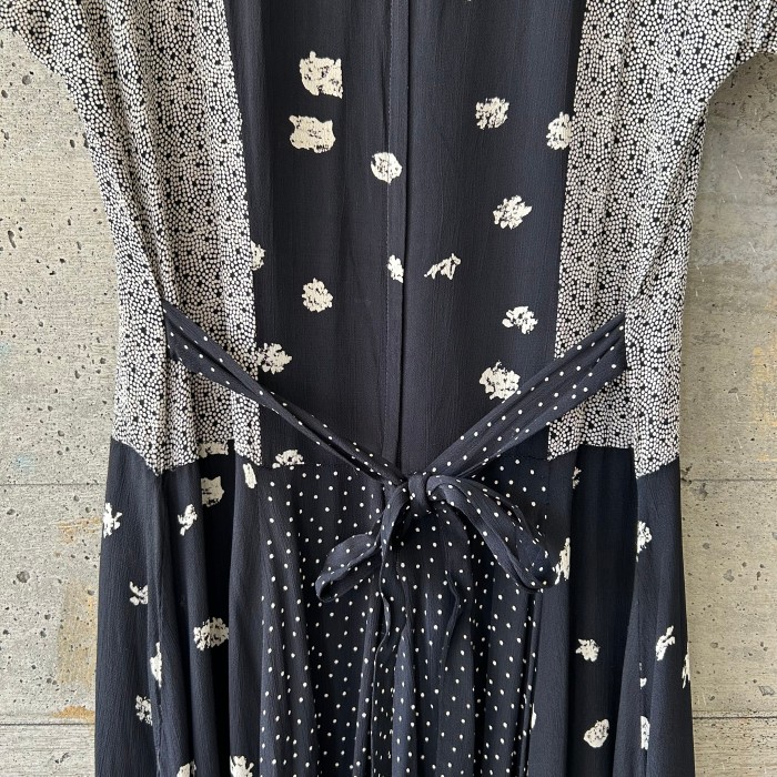 Floral pattern dot long dress | Vintage.City 빈티지숍, 빈티지 코디 정보