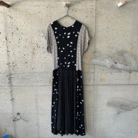 Floral pattern dot long dress | Vintage.City 古着屋、古着コーデ情報を発信