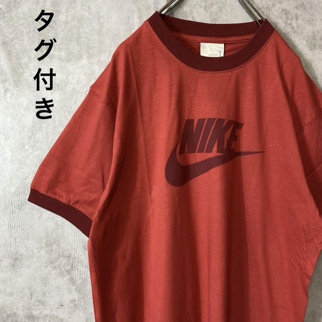 タグ付き NIKE center logo ringer T-shirt size L 配送A ナイキ 
