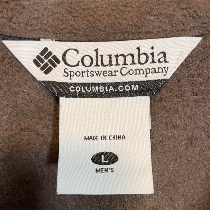 Columbia fleece jacket size L 配送C　コロンビア　フリースジャケット　刺繍ロゴ　ブラウン | Vintage.City 빈티지숍, 빈티지 코디 정보