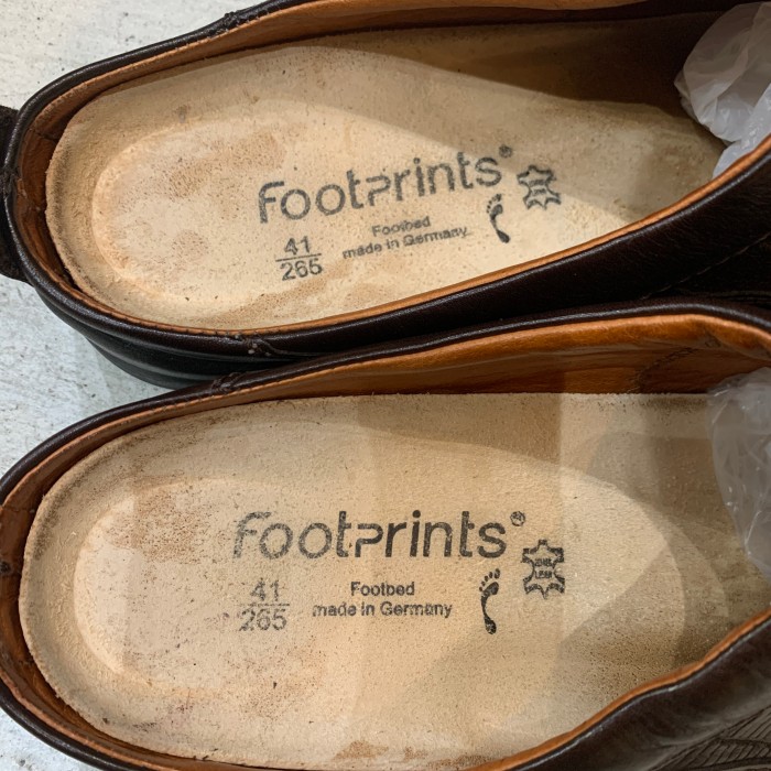Footprints レザースリッポンシューズ サボサンダル 型押し 茶色 | Vintage.City 古着屋、古着コーデ情報を発信