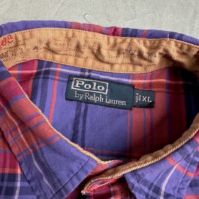 Polo RALPH LAUREN　ポロラルフローレン　チェックシャツ　長袖シャツ　赤　青 | Vintage.City 빈티지숍, 빈티지 코디 정보