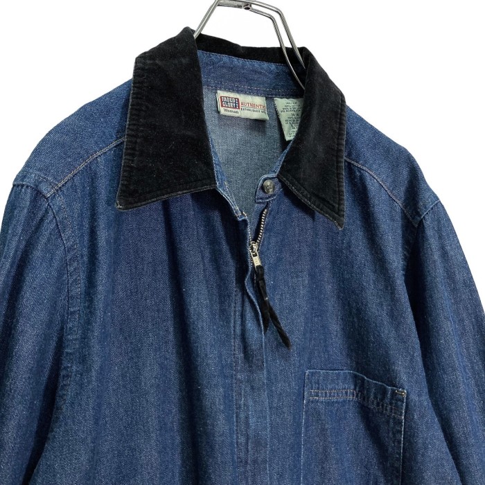 90s FADED GLORY zip-up L/S switching denim shirt | Vintage.City 古着屋、古着コーデ情報を発信