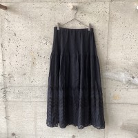 Black long skirt with sheer hem | Vintage.City 古着屋、古着コーデ情報を発信