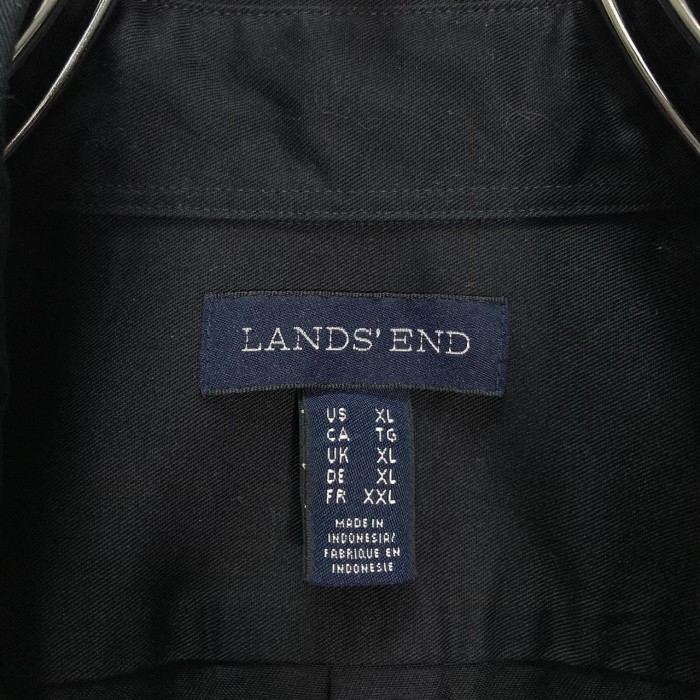 90-00s LANDS' END L/S ''LT'' embroidered black shirt | Vintage.City 古着屋、古着コーデ情報を発信
